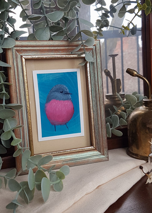 Pink Robin | Original Mini Painting